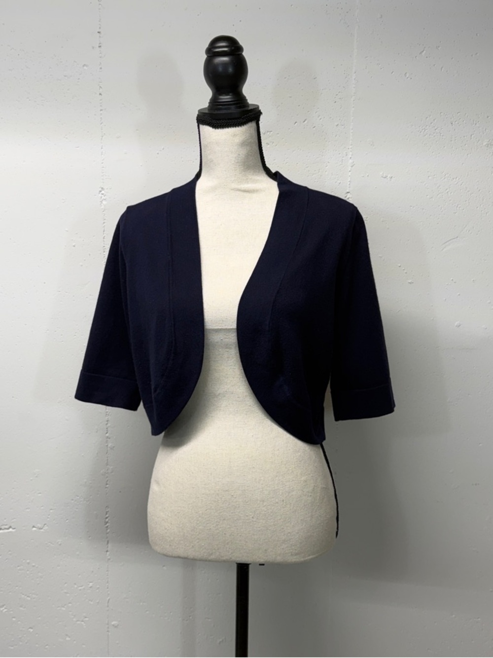 Navy Cropped Bolero Cardigan